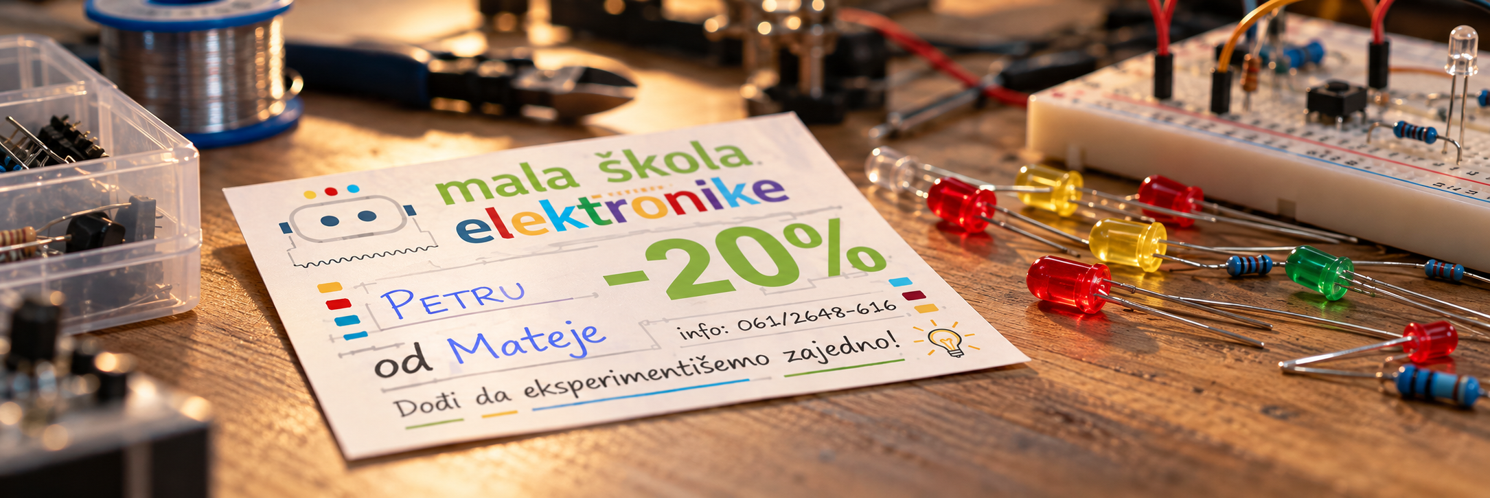 Popust za preporuku prijatelja u Maloj školi elektronike i robotike
